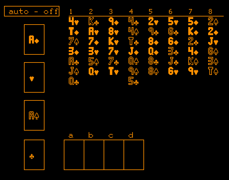 1978 Free Cell game by Paul Alfille on the Plato Computer System